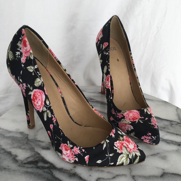 flower print high heels